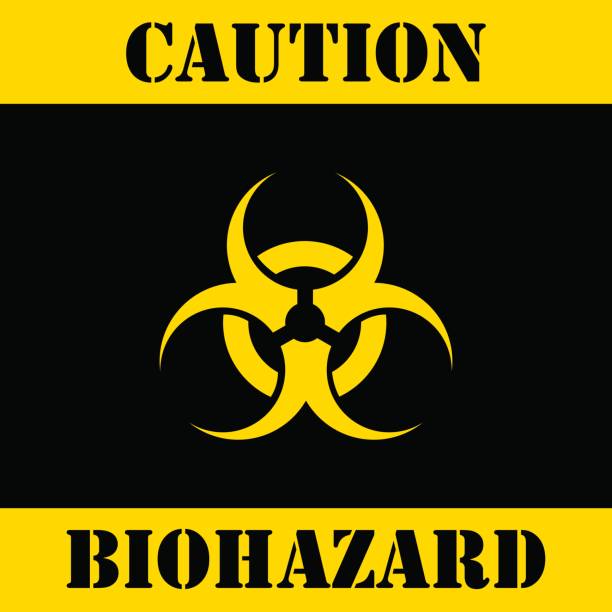 illustrazioni stock, clip art, cartoni animati e icone di tendenza di icona di avviso biohazard - pling