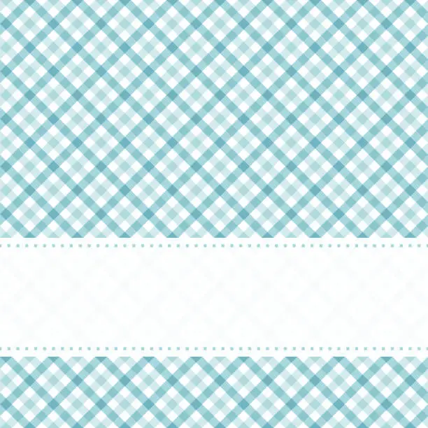 Vector illustration of checkered table cloth pattern with banner