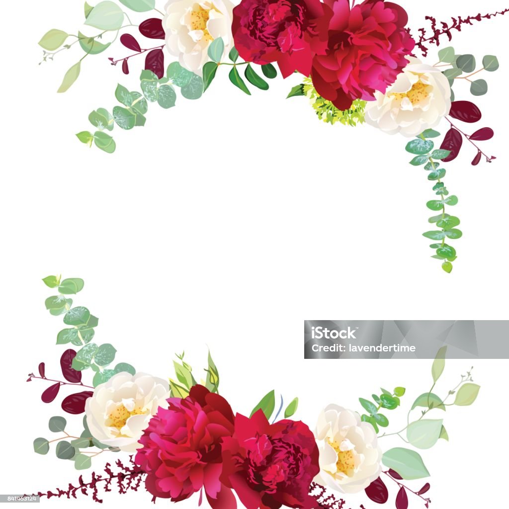 Otoño elegante ronda bouquet floral vector diseño marco - arte vectorial de Flor libre de derechos