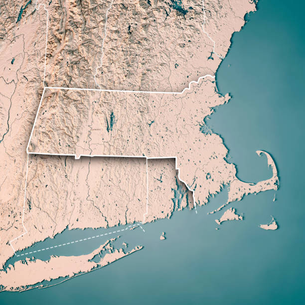 istock Massachusetts State USA 3D Render Topographic Map Neutral Border 841465968