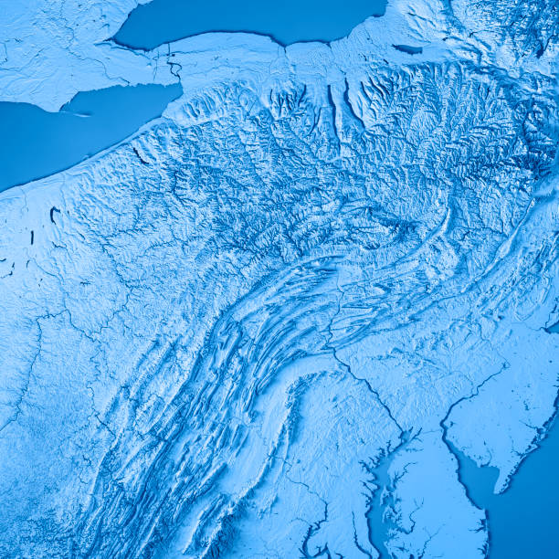 istock Pennsylvania State USA 3D Render Topographic Map Blue 841466106