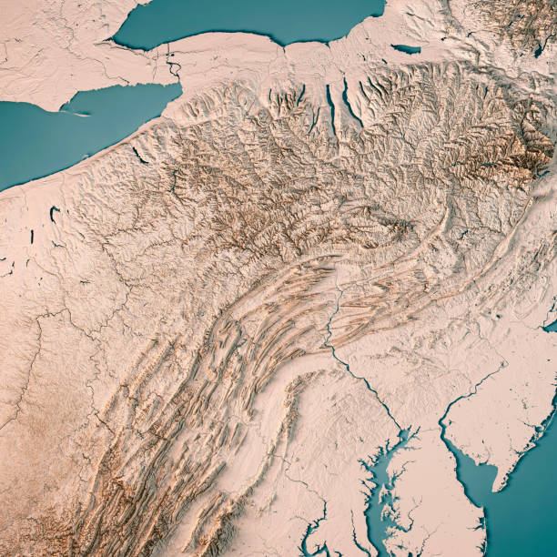 istock Pennsylvania State USA 3D Render Topographic Map Neutral 841466812