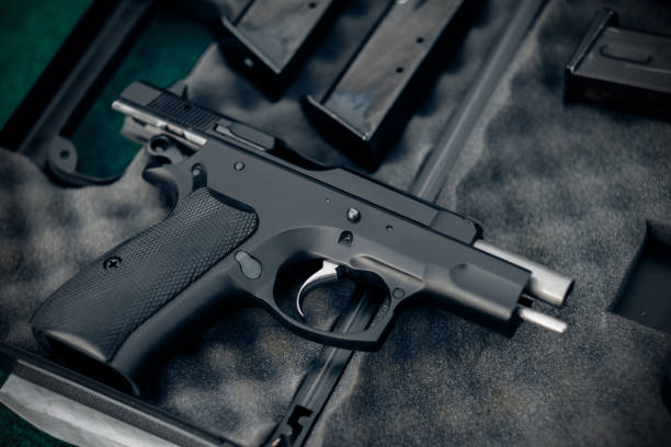 istock The gun and gun Short black pistol 841471308