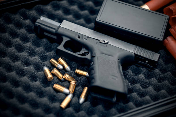istock The gun and gun Short black pistol 841471506