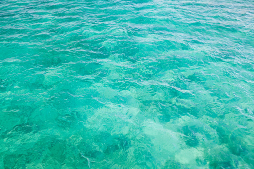 Bright Atlantic Ocean water surface, background photo texture