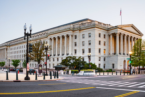 Washington DC, USA - May 3, 2015: Longworth House Office Building is located in Washington D.C., US. It is one of three office building for the United States House of Representatives.