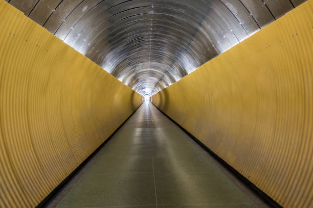 istock Underground pedestrian tunnel. Perspective with modern design. 841478488