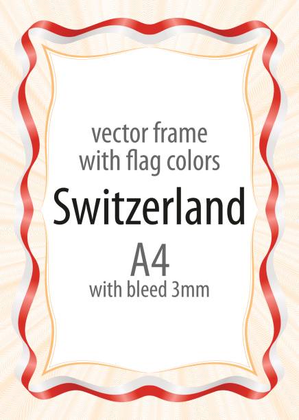 illustrazioni stock, clip art, cartoni animati e icone di tendenza di cornice e bordo del nastro con i colori della bandiera svizzera - people in the background swiss culture swiss flag switzerland