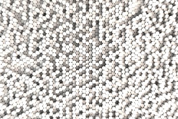 istock Pattern of white cylinders of different length 841487208
