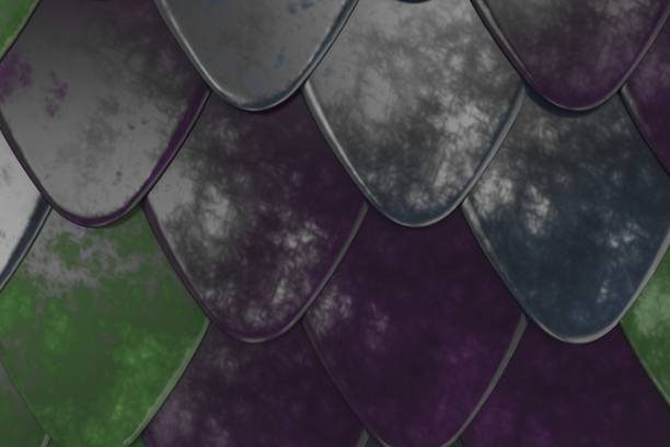 istock Pattern of rounded roof tiles in different colors 841487938
