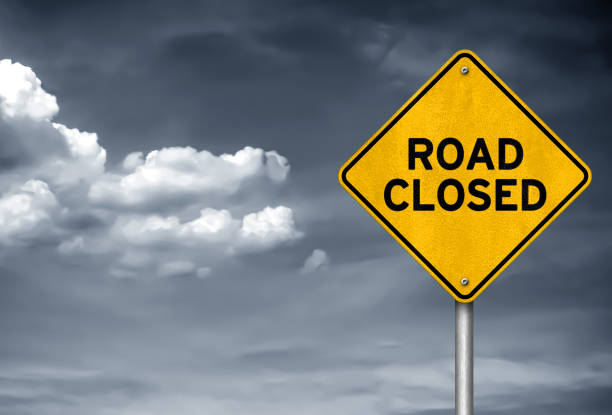 istock Road Closed - Road sign information 841491556
