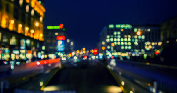 istock colorful light trace from night traffic in the city 841499248