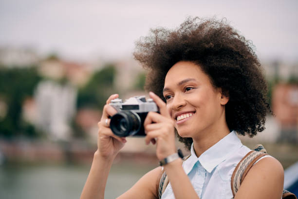 istock Mixed race tourist taking photo 841502330