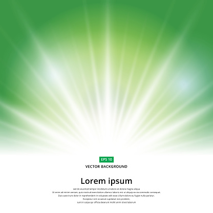 sunlight effect sparkle on green background christmas with copy space. Abstract vector illustration