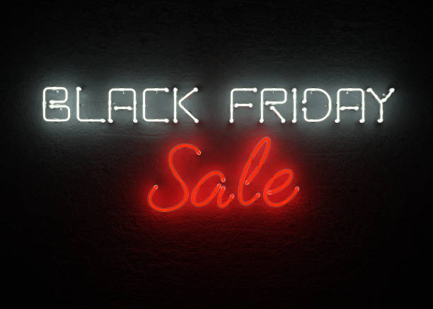 istock Black friday sale neon background. 841505008