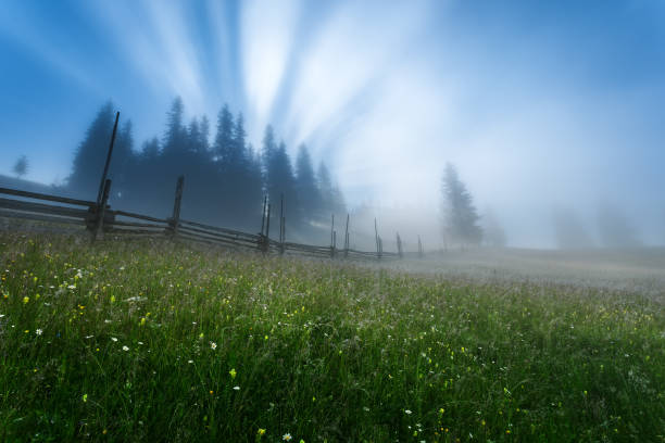 istock Ukraine. Carpathians. Dzembronya. The first rays of the sun 841514974