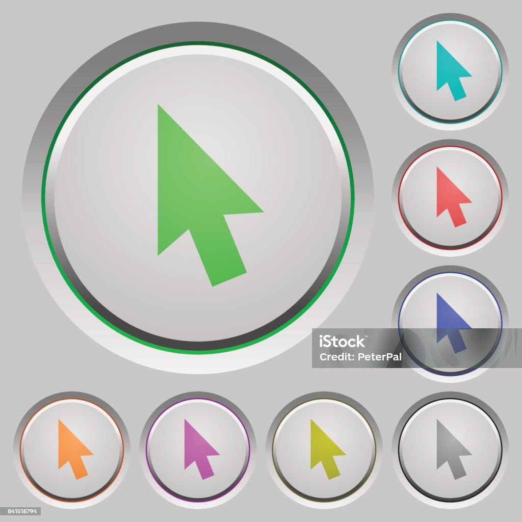 Curson Button Mouse Cursor Push Buttons Stock Illustration - Download Image Now ...