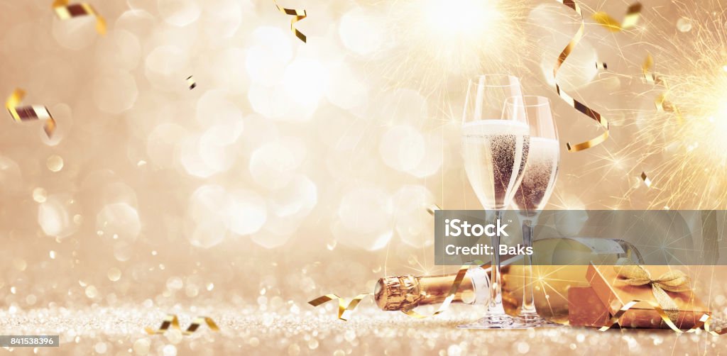 New years eve celebration background New years eve celebration background with champagne Champagne Stock Photo