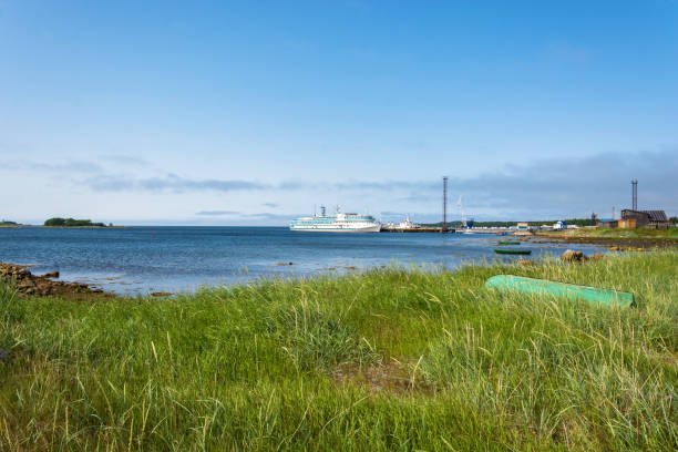 istock Panorama of the pier at Solovki. 841543130