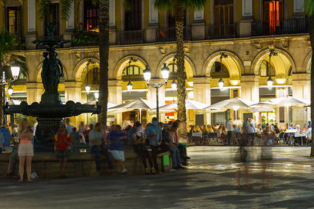 istock Night illumination of Royal square in Barcelona 841544522