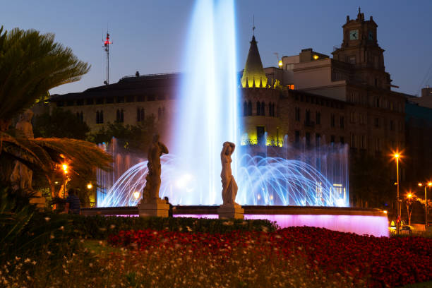 istock Catalonia Square in night Barcelona, Spain 841544568