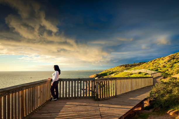 istock Woman at Hallett Cove boardwalk 841551130