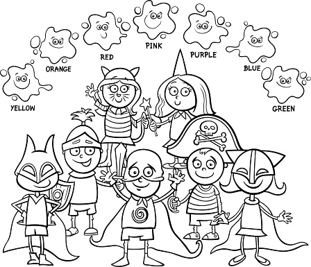 Basic Color Book Images Basic Colors Educational Coloring Book Stock Illustration - Download ...