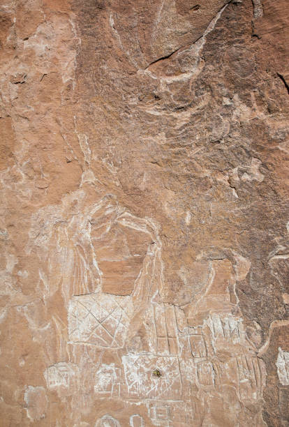 istock Rock inscriptions left by ancient peoples in Morro do Avencal 841558896