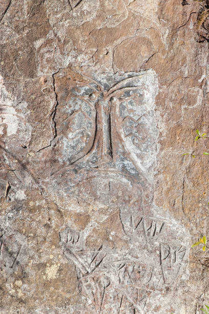 istock Rock inscriptions left by ancient peoples in Morro do Avencal 841558930