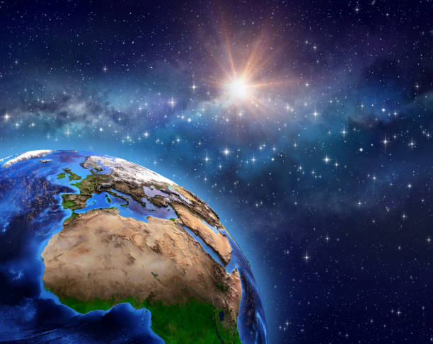 istock Planet Earth in star field 841565224