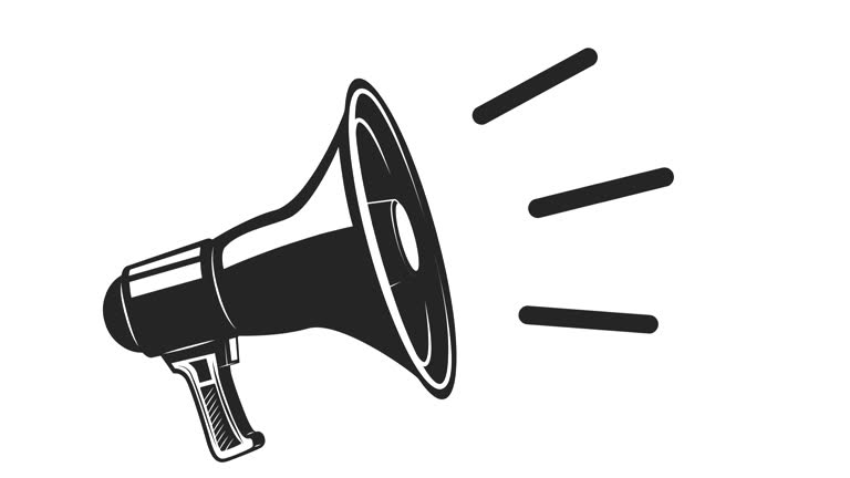 Megaphone icon video animation. Attention sign animation. Business promotion