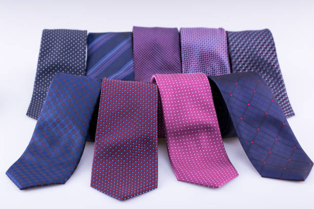 istock Beautiful silk ties are stacked together. 841573352