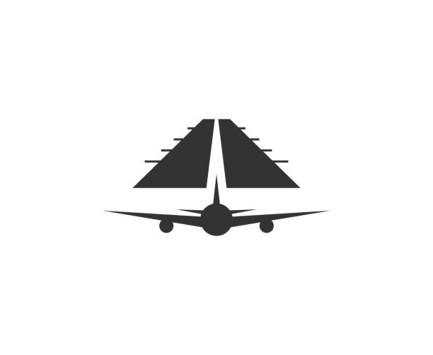 illustrations, cliparts, dessins animés et icônes de icône d'avion  - logo avion