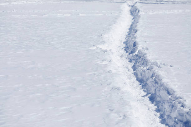 Trail in Fresh Powder Snow in the City