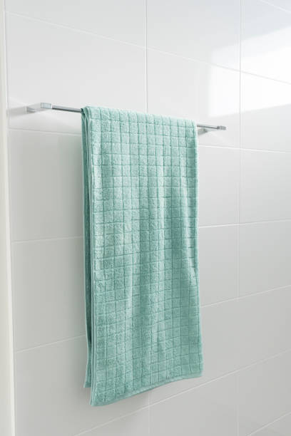 istock green towel in bathroom 841589020