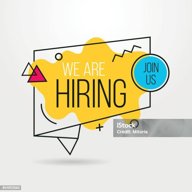 We Are Hiring Banner Design Concept Business Hiring And Recruiting Template Stock Illustration - Download Image Now