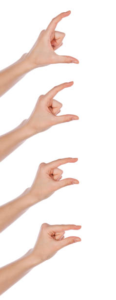 istock Young girl hands showing different sizes from small to big 841595170