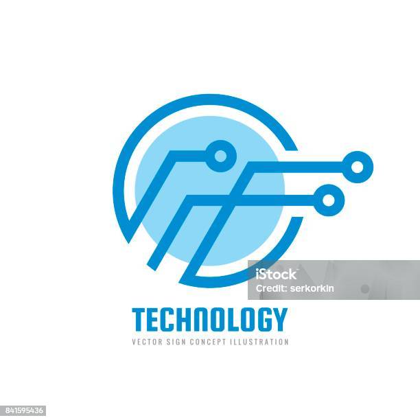 Technology Sign Drawing Technology Vector Sign Template For Corporate Identity Abstract Chip ...