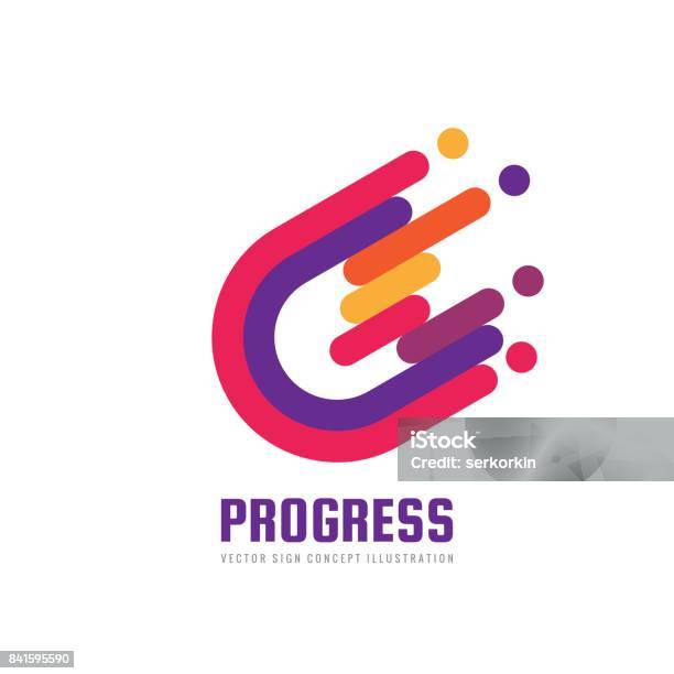 Make Progress Sign Progress Vector Sign Template Concept Illustration Development Abstract ...