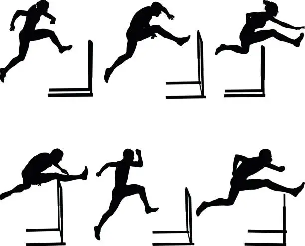Vector illustration of Set athletics running