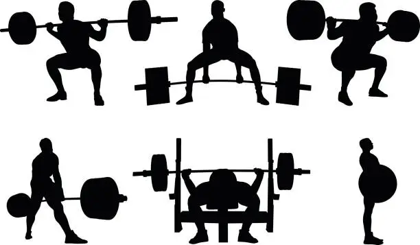 Vector illustration of Set powerlifting