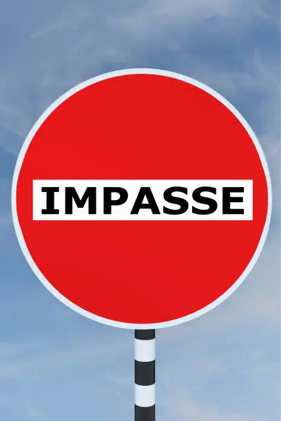 Render illustration of Impasse title on No Entry road sign
