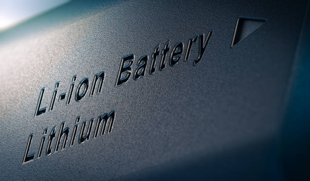 Li-ion Lithium Battery Pack Close Up 3D illustration of lithium battery pack, close up on the text lithium ion battery stock pictures, royalty-free photos & images