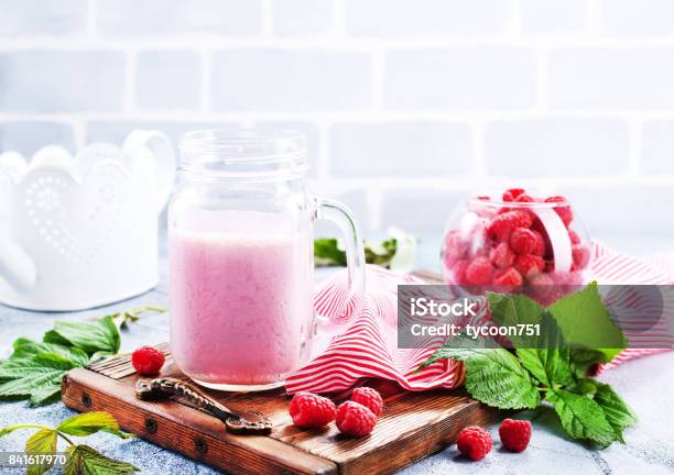 Raspberry Smoothie Stock Photo - Download Image Now - Design, Dinner, Drink