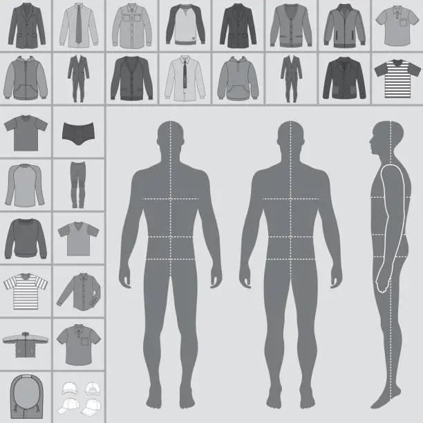 Vector illustration of Men's clothing set