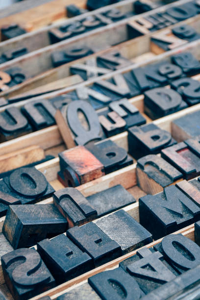 istock Vintage Printers Type in a Tray at a Flea Market 841621656