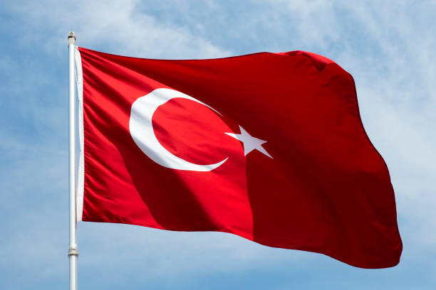 istock Turkish flag flown by day 841632588