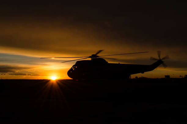 istock Sea king helicopter silhouette 841635178
