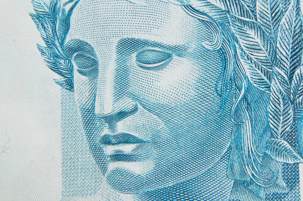 Brazilian money Details of the 100 Reais note - Current money in Brazil tropical fish closeup stock pictures, royalty-free photos & images