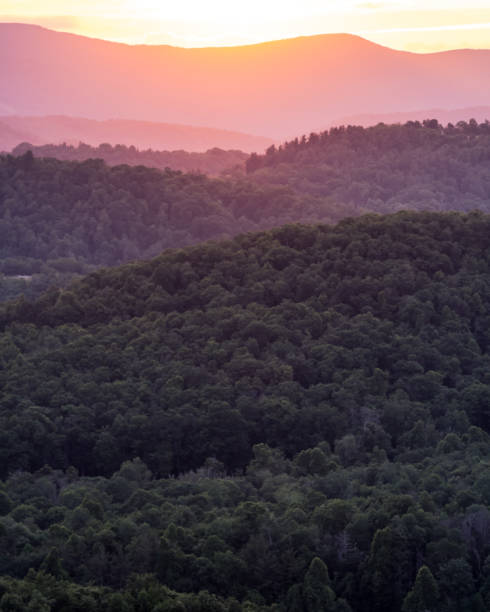 istock Layers of Mountain Ridges at Sunset 841653234